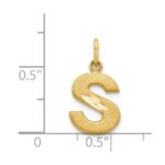 14KY Satin Diamond-cut Letter S Initial Charm - Image 4