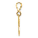 14KY Polished Script Filigree Letter C Initial Pendant - Image 2