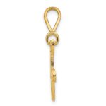 14KY Polished Script Filigree Letter F Initial Pendant - Image 2