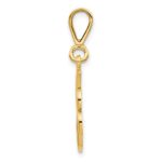 14KY Polished Script Filigree Letter J Initial Pendant - Image 2