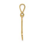 14KY Polished Script Filigree Letter M Initial Pendant - Image 2