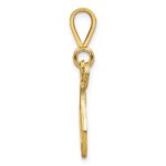 14KY Polished Script Filigree Letter T Initial Pendant - Image 2