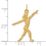 14k Satin Diamond-cut Gymnast Charm - Image 4