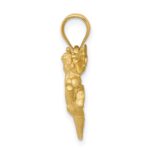 14k Satin Diamond-cut Angels with Heart Pendant - Image 2