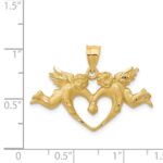 14k Satin Diamond-cut Angels with Heart Pendant - Image 4
