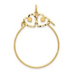 14k Diamond-cut Heart Charm Holder Pendant
