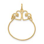 14k Diamond-cut Heart Charm Holder Pendant - Image 3