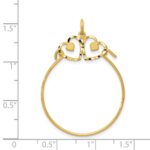 14k Diamond-cut Heart Charm Holder Pendant - Image 4