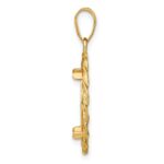 Wideband Distinguished Coin Jewelry 14k Polished Diamond-cut and Wide Twisted Wire 16.5mm Prong Coin Bezel Pendant - Image 2