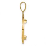 Wideband Distinguished Coin Jewelry 14k Polished Beaded and Diamond-cut 16.5mm Prong Coin Bezel Pendant - Image 2