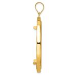 Wideband Distinguished Coin Jewelry 14k Polished Beaded and Diamond-cut 32.7mm Prong Coin Bezel Pendant - Image 2
