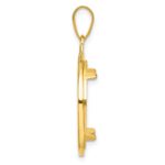 Wideband Distinguished Coin Jewelry 14k Polished and Beaded 18.0mm Prong Coin Bezel Pendant - Image 2