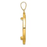 Wideband Distinguished Coin Jewelry 14k Polished and Beaded 27.0mm Prong Coin Bezel Pendant - Image 2