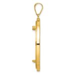 Wideband Distinguished Coin Jewelry 14k Polished and Beaded 32.0mm Prong Coin Bezel Pendant - Image 2
