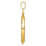 Wideband Distinguished Coin Jewelry 14k Polished and Beaded 22.0mm x 1.9mm Screw Top Coin Bezel Pendant - Image 2