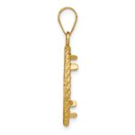 Wideband Distinguished Coin Jewelry 14k Polished and Diamond-cut with Casted Rope 16.5mm Prong Coin Bezel Pendant - Image 2