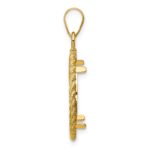 Wideband Distinguished Coin Jewelry 14k Polished and Diamond-cut with Casted Rope 18.0mm Prong Coin Bezel Pendant - Image 2