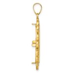 Wideband Distinguished Coin Jewelry 14k Polished Fancy 22.0mm Prong Coin Bezel Pendant - Image 2