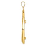 Wideband Distinguished Coin Jewelry 14k Polished and Diamond-cut Lightweight Teardrop 32.7mm Prong Coin Bezel Pendant - Image 2