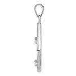 Wideband Distinguished Coin Jewelry 14k White Gold Polished and Diamond-cut Teardrop 16.5mm Prong Coin Bezel Pendant - Image 2