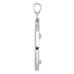 Wideband Distinguished Coin Jewelry 14k White Gold Polished and Diamond-cut Teardrop 27.0mm Prong Coin Bezel Pendant - Image 2