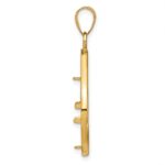 Wideband Distinguished Coin Jewelry 14k Polished Lightweight Teardrop 16.5mm Prong Coin Bezel Pendant - Image 2