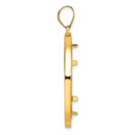 Wideband Distinguished Coin Jewelry 14k Polished Fancy Wire 27.0mm Prong Coin Bezel Pendant - Image 2
