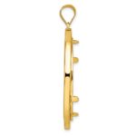 Wideband Distinguished Coin Jewelry 14k Polished Fancy Wire 32.7mm Prong Coin Bezel Pendant - Image 2