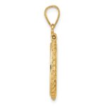 Wideband Distinguished Coin Jewelry 14k Polished and Diamond-cut Casted Rope 16.5mm x 1.35mm Screw Top Coin Bezel Pendant - Image 2