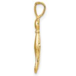 14k Satin and Polished Two Sitting Cats Pendant - Image 2