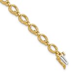 14k Holds 16-6x4 Oval Bezel-set Gemstone 7 inch Bracelet Mounting Only