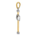 14k Two-tone Center -X- Latin Cross Pendant - Image 2