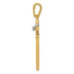 14K Two-Tone Cross with Crown of Thorns Pendant - Image 2