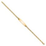 14k Polished Solid Chain/Solid Plate Anchor Link Soft Diamond Shape 24.5x7.5mm Plate ID Bracelet - Image 2