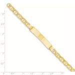 14k Polished Solid Chain/Solid Plate Anchor Link 34x7mm Plate ID Bracelet - Image 4