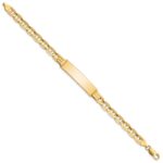 14k Polished Solid Chain/Solid Plate Anchor Link 37x10mm Plate ID Bracelet - Image 2