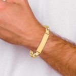 14k Polished Solid Chain/Solid Plate Anchor Link 37x10mm Plate ID Bracelet - Image 6