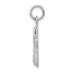 14k White Gold Polished Cross Charm - Image 2