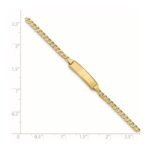 14k Polished Solid Chain/Solid Plate Curb Link 20x4.8mm Plate 7 inch ID Bracelet - Image 4