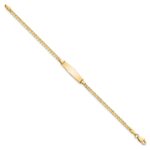 14k Polished Solid Chain/Solid Plate Curb Link Soft Diamond Shape 19.5x5.5mm Plate 8 inch ID Bracelet - Image 2