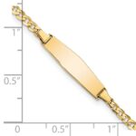 14k Polished Solid Chain/Solid Plate Curb Link Soft Diamond Shape 19.5x5.5mm Plate 8 inch ID Bracelet - Image 3