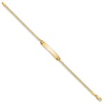 14k Polished Solid Chain/Solid Plate Curb Link 25x5mm Plate 7 inch ID Bracelet - Image 2