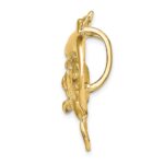 14K Polished Double Dolphins Omega Slide - Image 2