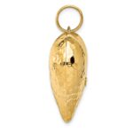 14K Polished and Hammered 3-D Puffed Heart Pendant - Image 2