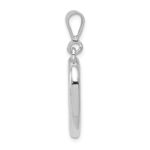 14k White Gold Solid Polished Heart Pendant - Image 2