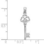 14K White Gold 3-D Hearts Key Charm - Image 5