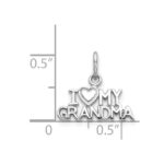 14k White Gold I HEART MY GRANDMA Charm - Image 3