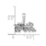 14K White Gold 3-D Miniature Train Charm - Image 3
