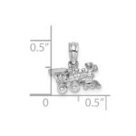 14K White Gold 3-D Miniature Train Charm - Image 3