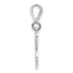 14KW White Gold Solid Polished Script Filigree Letter C Initial Pendant - Image 2